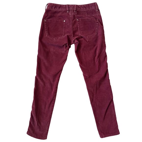 Athleta slim cord pant Corduroy Women Sz 0 Burgundy Cherrywood Holiday cords - Picture 15 of 15